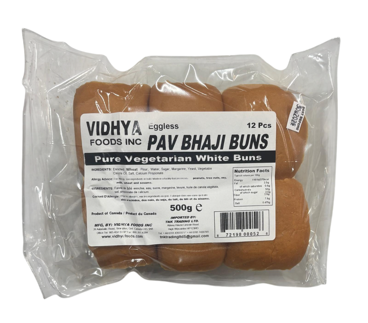 Vidhya Pav Bhaji Buns 500g