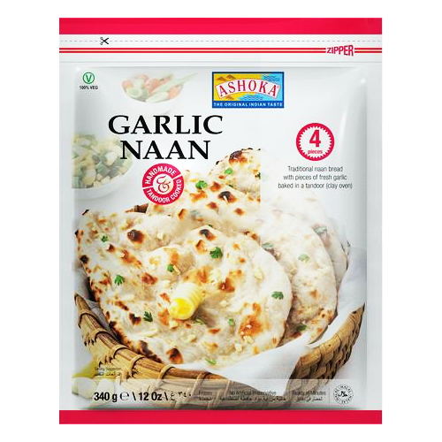 Frozen Ashoka Garlic Naan (4 pieces) 340g