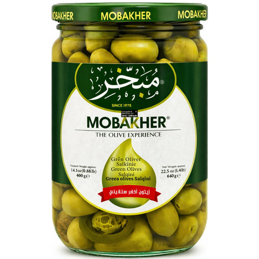 Mobakher Salkini Green Olives 640g