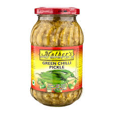 Mothers green chilli pickle 500g.